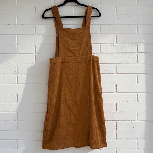 Emery Rose Corduroy Pinafore Overall Dress Button Front Brown S - Picture 3 of 7